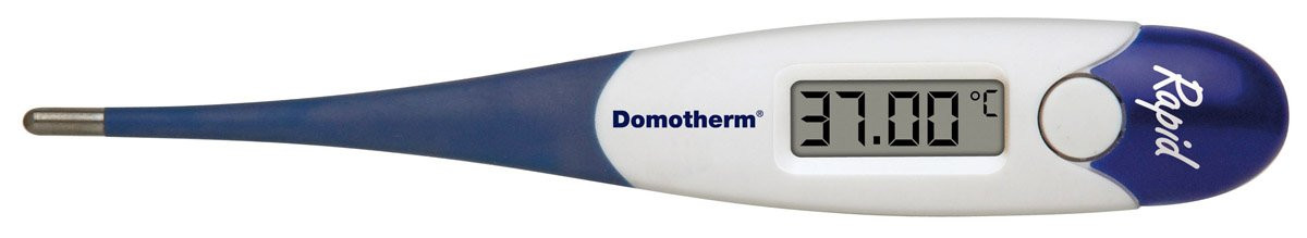 Domotherm Rapid - digitales Fieberthermometer mit 2 Nachkommastellen, Messwertspeicher, flexible Spitze, Baby Kinder geeignet