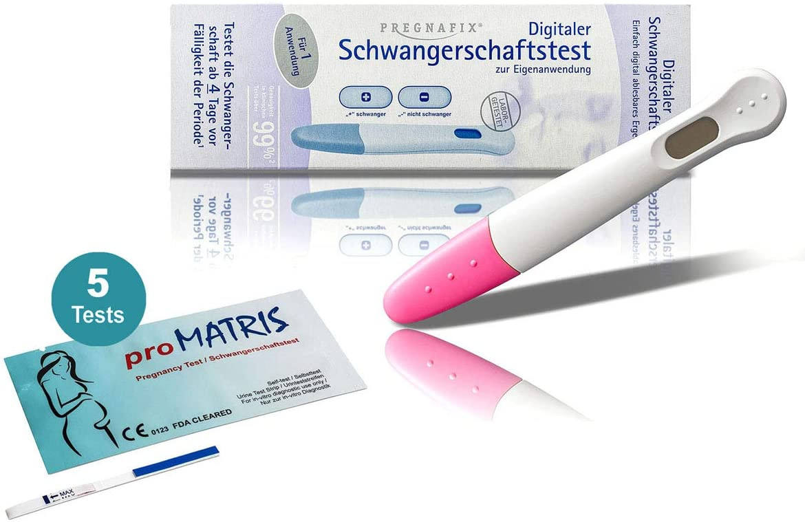 Pregnafix Digitaler Schwangerschaftstest HCG Teststreifen + 5 proMatris Frühtests 10 miu_ml_ Amazon.de_ Drogerie & Körperpflege