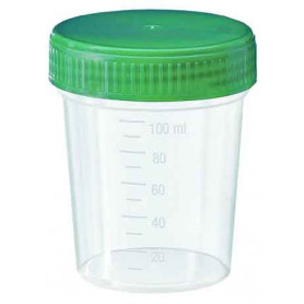 5 x Urinprobenbecher mit grünem Schraubdeckel, 125 ml