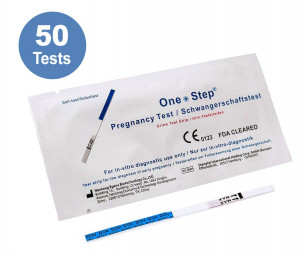 50 x One+Step Schwangerschaftstests (Frühtest) 10 miu/ml + 2 Urinprobebecher - Vorteilspack