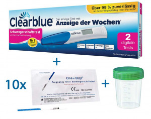 Clearblue Digital Schwangerschaftstest mit Wochenbestimmung plus Urinprobebecher